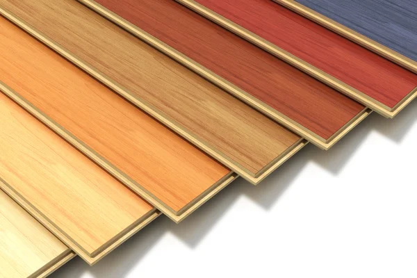 Set of color wooden laminated construction planks