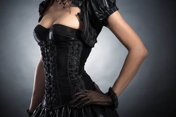 Woman in Victorian style corset