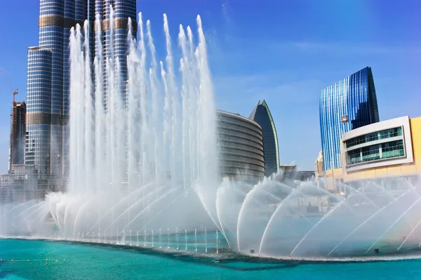 The Dancing fountains downtown and in a man-made lake in Dubai