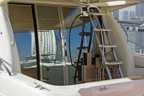Interior of a motor yacht, stern