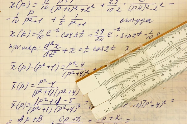 Page of old vintage paper with the calculation of the mathematic