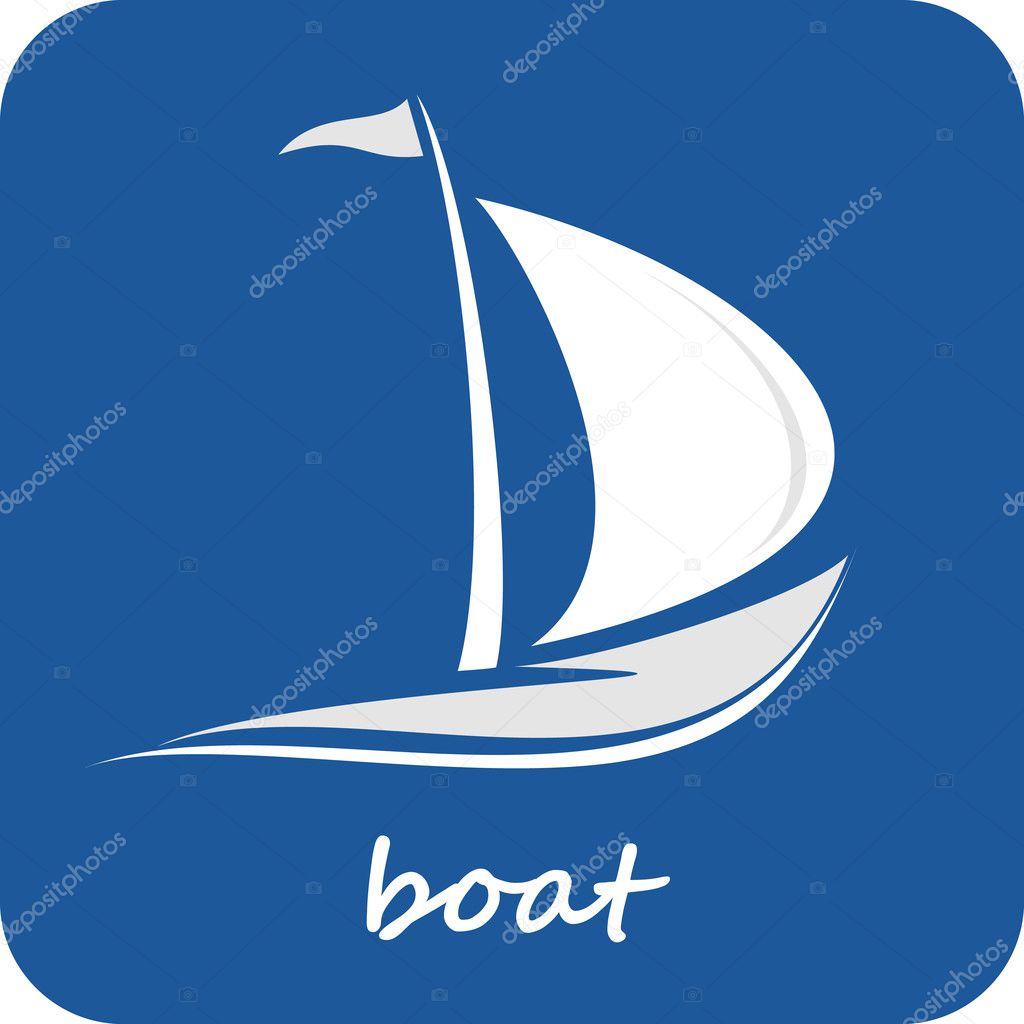 Sailing boat. White sailboat on the blue water. Yacht that sails on 
