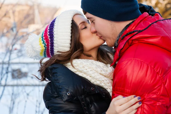 Happy smiling couple in love. Over white background