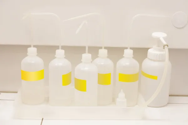 Chemical lab bottles