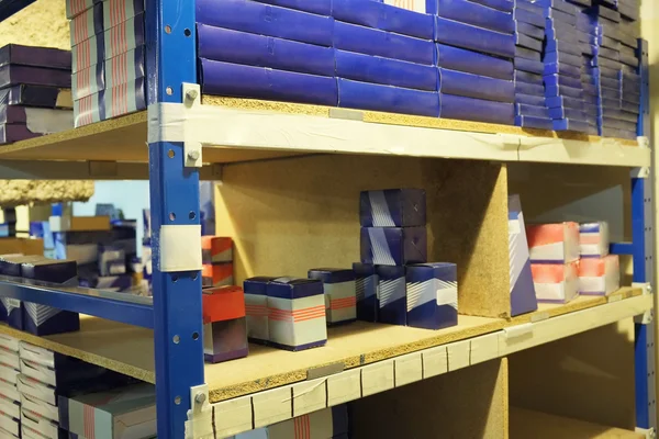 Shelves in the warehouse