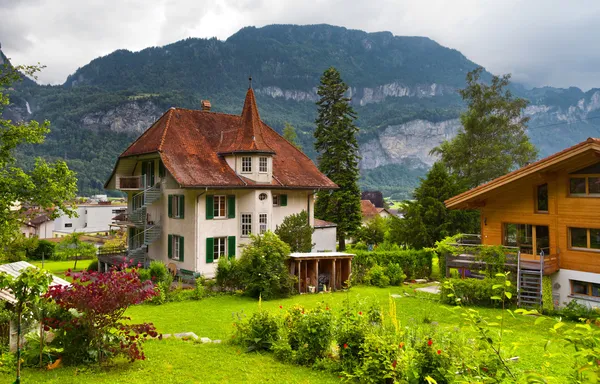 Swiss houses with a garden