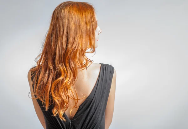 Back view of Red hair Beautiful Woman