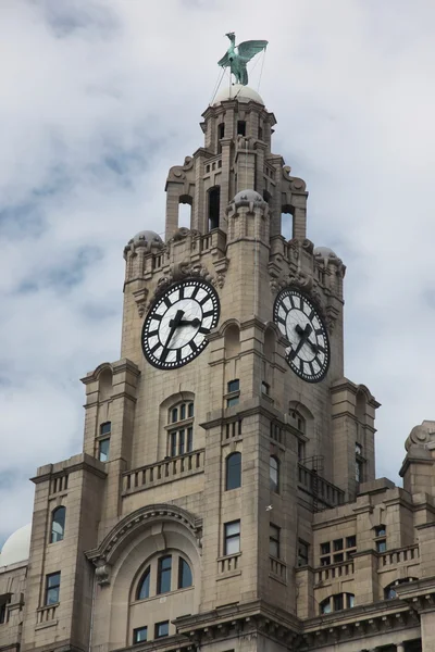 Liverpool\'s Historic Liver Building and Clocktower, Liverpool, England, United Kingdom