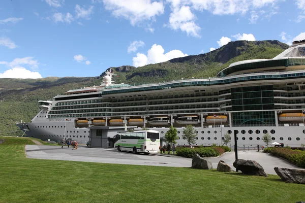 Cruise liner at the Neroyfjord, Norway