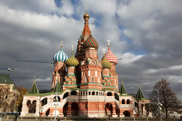 Famous view of Intercession Cathedral St. Basil\'s on Red square,