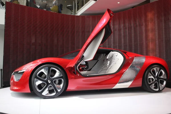 Luxury red car in Paris Motor Show