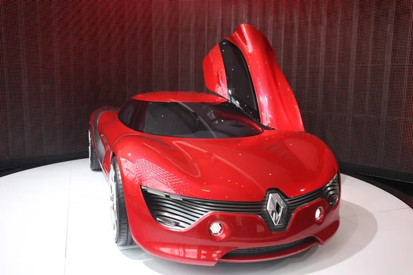 Luxury red car in Paris Motor Show