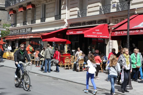 View of typical paris cafe