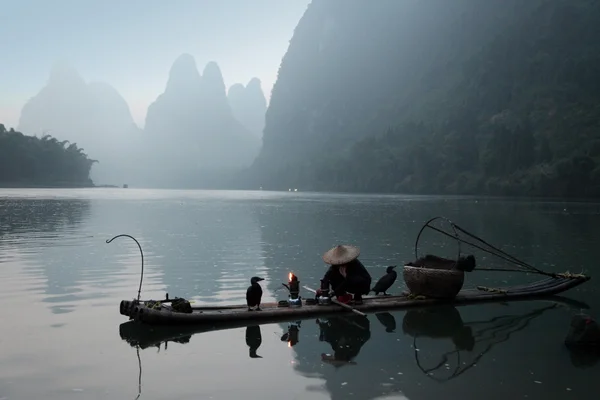 Chinese man fishing