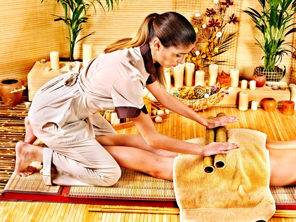 Woman getting feet massage