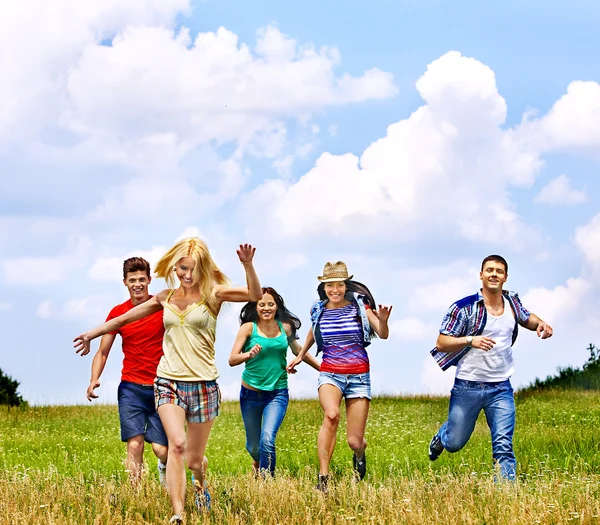 Group people summer outdoor.