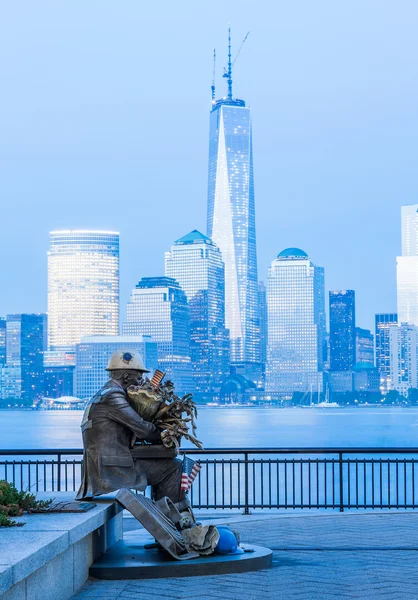 Firefighter statue at Exchange Place Jersey City