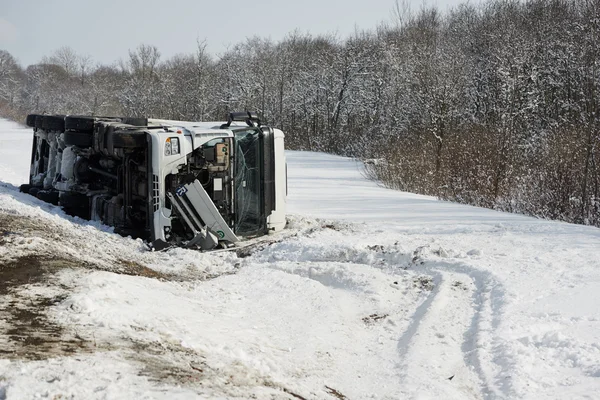 Winter freight lorry car crash — Stock Photo #22826422