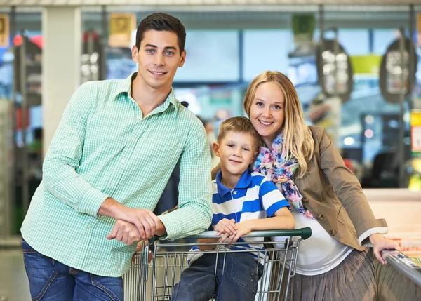 Young family at store