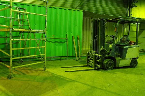 Pallet jack in warehouse