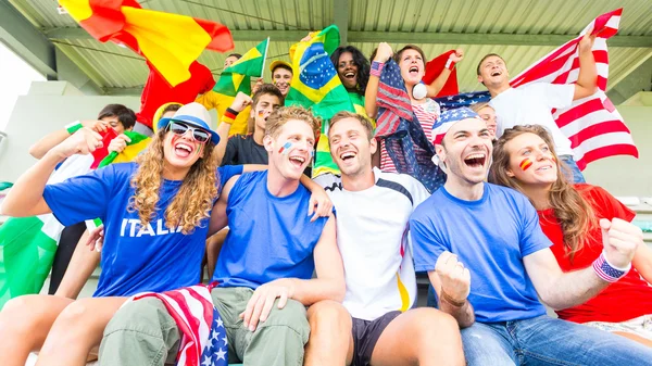 Supporters from Multiple Countries at Stadium All Together