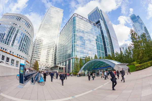 Commuters in Canary Wharf, London Financial District