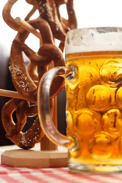 German pretzel bread with beer