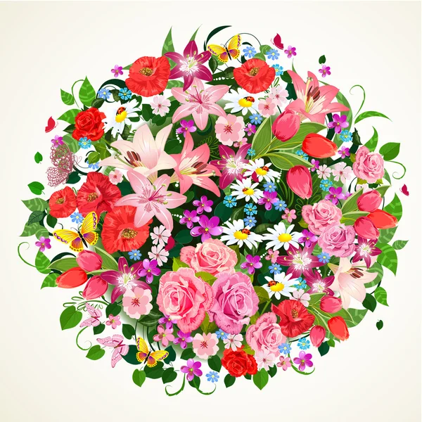 Round floral ornament for your design