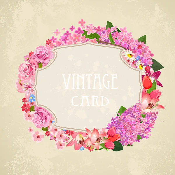 Vintage floral label