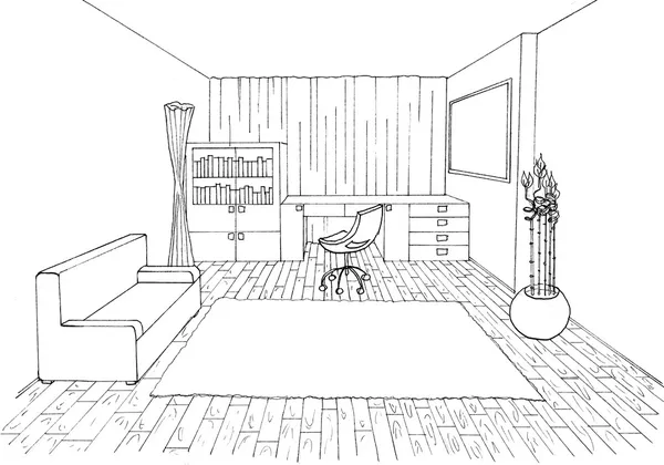 Graphic sketch an study room