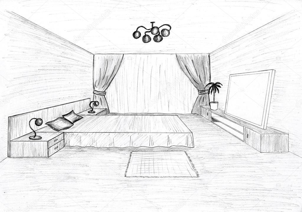 Desenho gráfico de um quarto interior u2014 Fotografias de Stock u00a9 irogova #28020123 Desenho Em Quarto ~ Desenho gráfico de um quarto interior u2014 Fotografias de Stock u00a9 irogova #28020123
