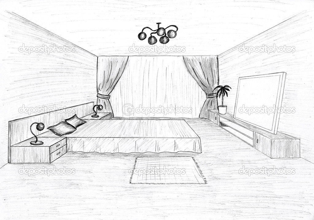 Desenho gráfico de um quarto interior u2014 Fotografias de Stock u00a9 irogova #28020123 Desenho O Quarto ~ Desenho gráfico de um quarto interior u2014 Fotografias de Stock u00a9 irogova #28020123