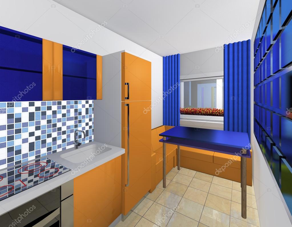 Modèle bleu et orange de la cuisine — photographie irogova © #35413545