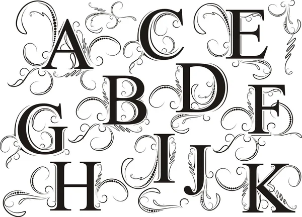 Set of decorative floral letters — Stock Vector © antonshpak #13203879