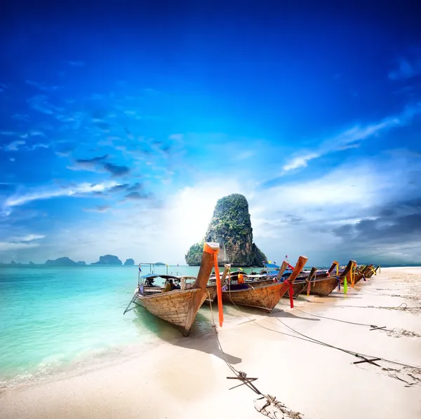 Thailand beach on tropical island. Beautiful travel background o