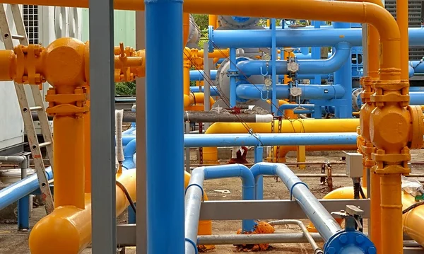 Blue and Yellow Air Cooling Pipes