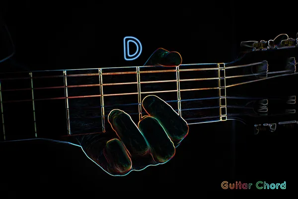 Guitar chord on a dark background