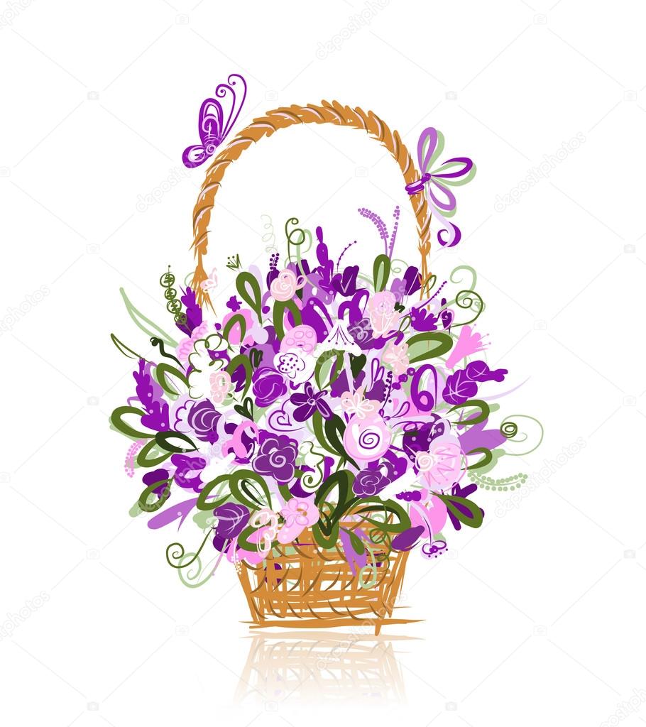 Рисунки корзины с цветами Рисунки корзины с цветами