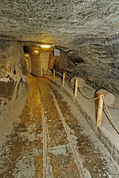 Corridor in salt mine.