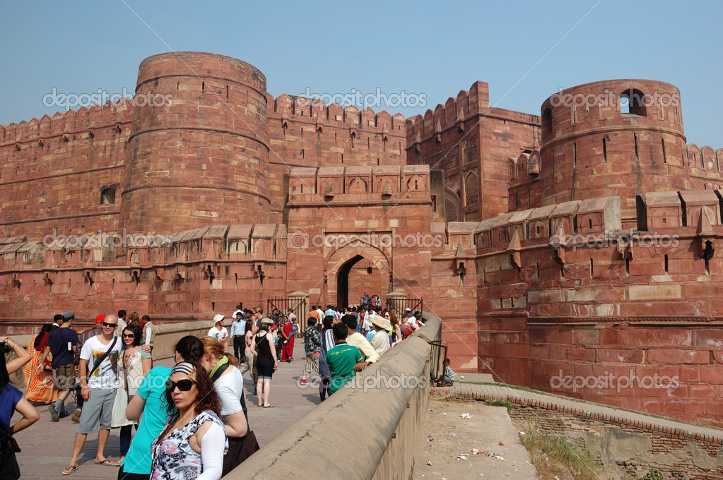 Famous Agra Fort old Mughal Empire capital,UNESCO World Heritage Site