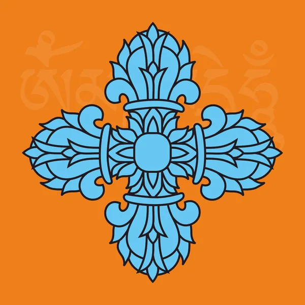 Sacred buddhist religious symbol  - vajra or dorje, male attribute,vector