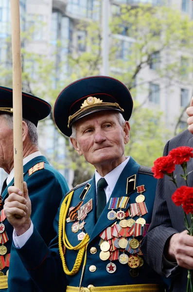 Old veterans come to celebrate Victory Day in commemoration of Soviet soldiers who died during Great Patriotic War on May 9,2014 in Odessa,Ukraine