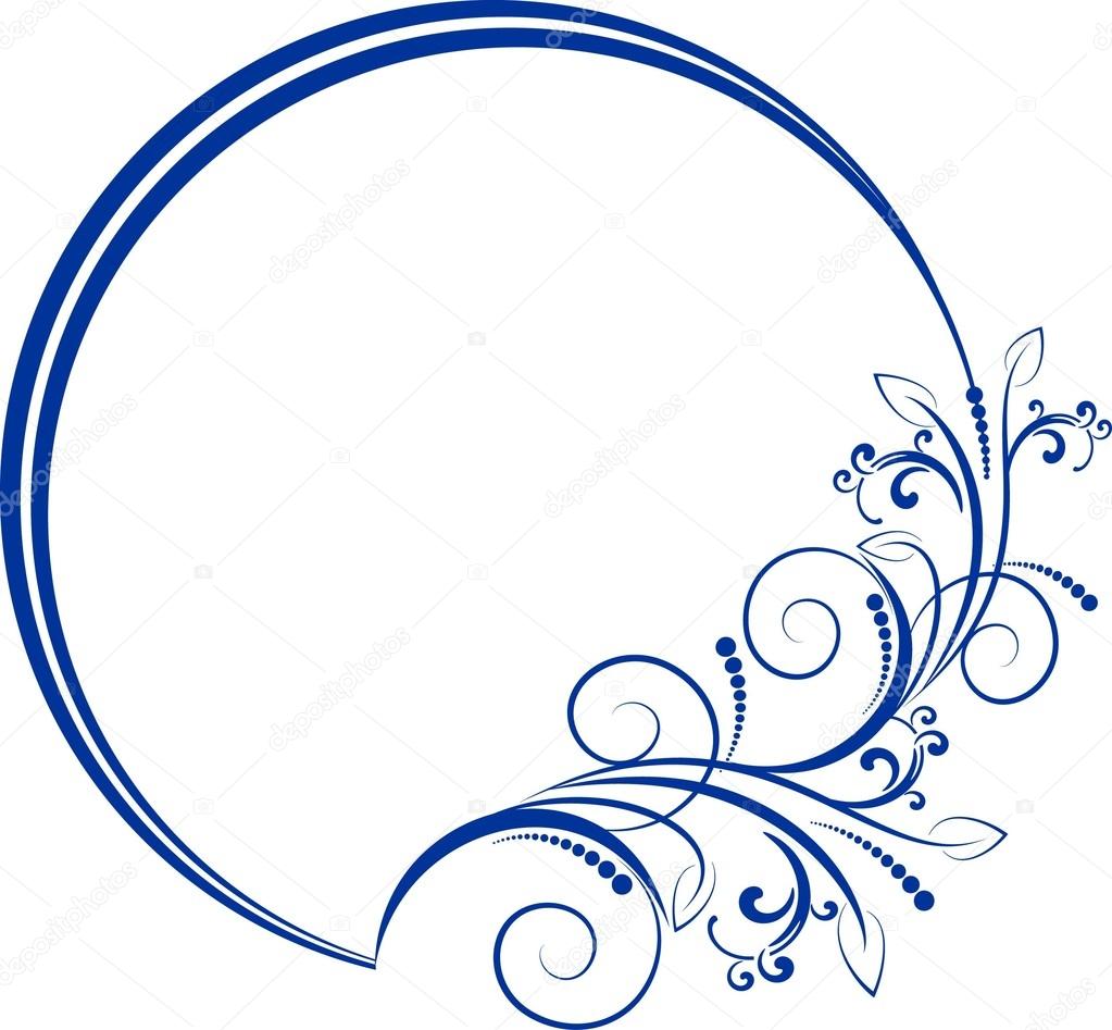 Decorative oval frames with branches element for design — Stock