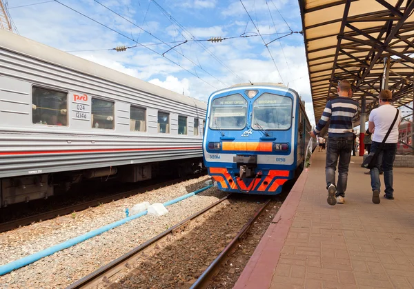 NIZHNY NOVGOROD, RUSSIA - JULY 1: Platforms in Moskovsky Rail Te