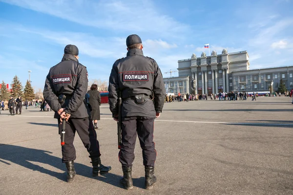 SAMARA, RUSSIA - NOVEMBER 7: Russian police at the central squar