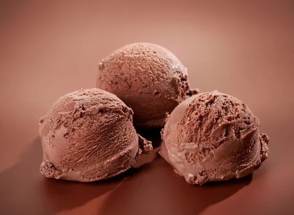 Chocolate Ice cream on brown background