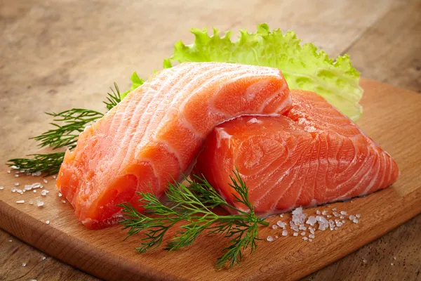 Fresh raw salmon