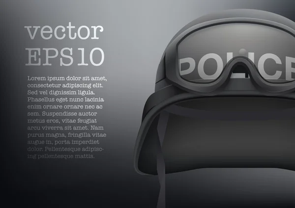 Background of police black helmet vector