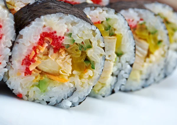 Roll made with chicken, eggs and vegetables