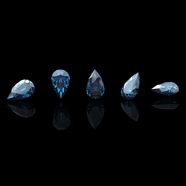 Pear. Swiss blue topaz. Collections of jewelry gems